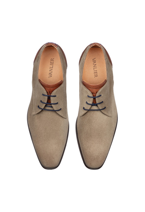 Taupe suède Erasmo veterschoen