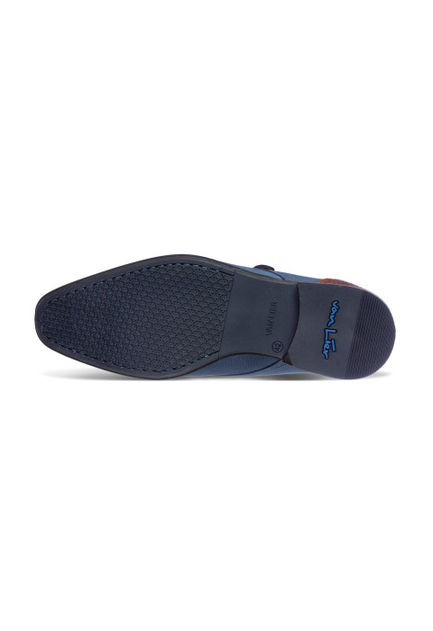 Blauw nubuck Erasmo gespschoen