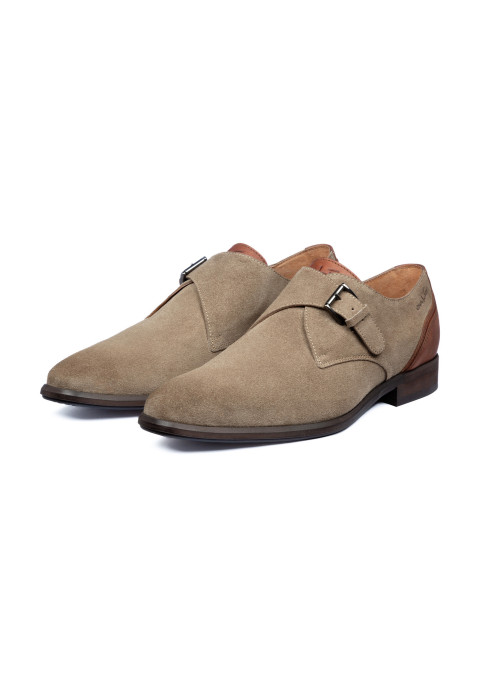 Taupe suède Erasmo gespschoen