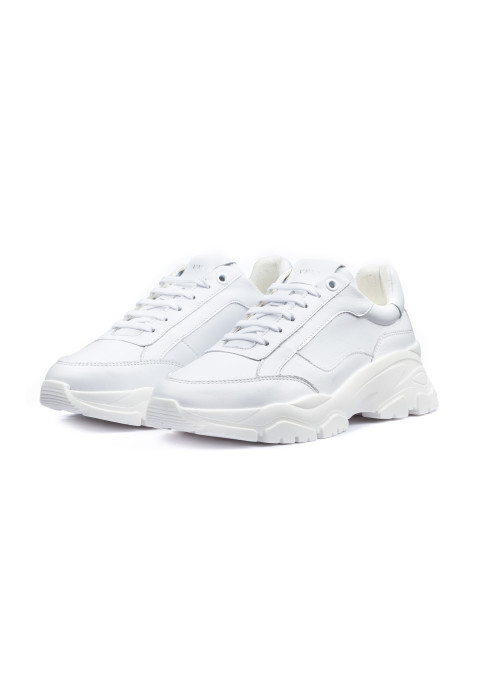 Wit gladleren Veloci sneaker