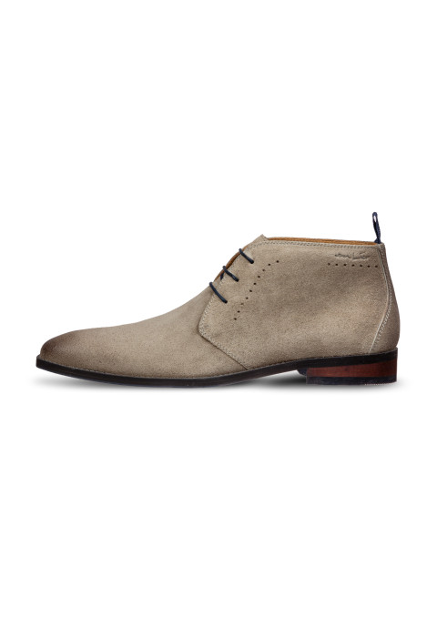 Taupe suède Bregenz halfhoge veterschoen