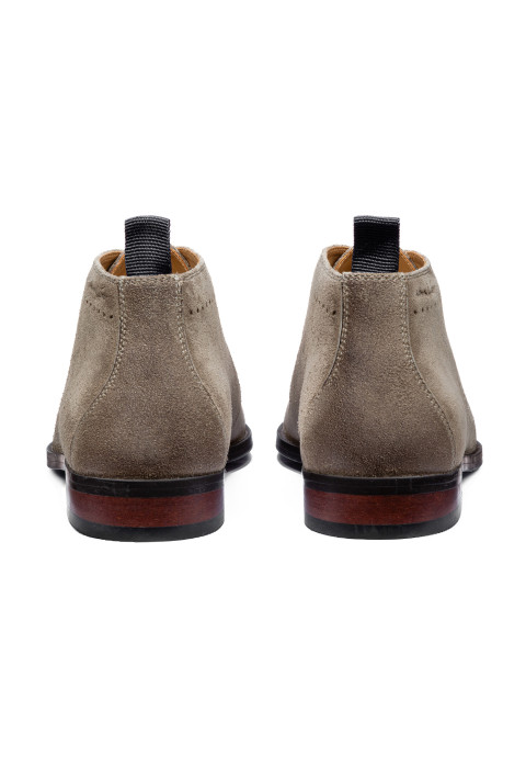 Taupe suède Bregenz halfhoge veterschoen