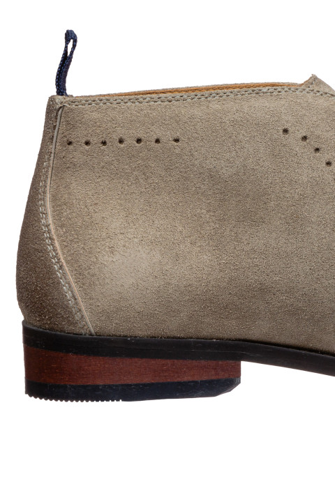 Taupe suède Bregenz halfhoge veterschoen