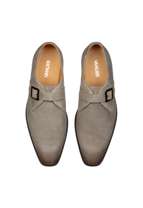 Taupe suède Bregenz gespschoen
