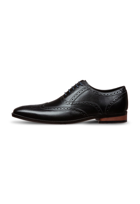 Zwart gladleren Bregenz brogue veterschoen