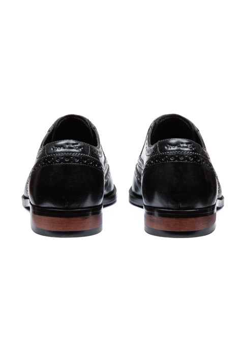 Zwart gladleren Bregenz brogue veterschoen