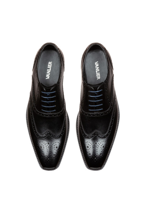 Zwart gladleren Bregenz brogue veterschoen