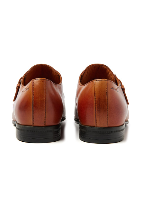 Cognac gladleren Sanremo gespschoen