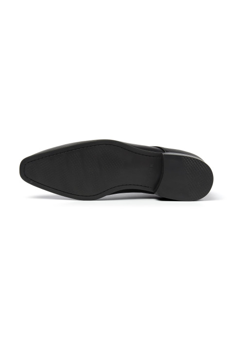 Zwart gladleren Sanremo halfhoge veterschoen