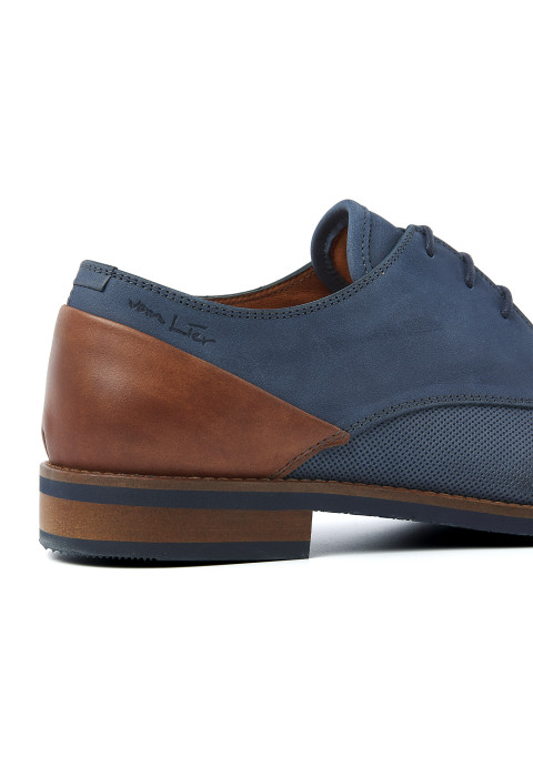 Blauw nubuck Sabinus veterschoen