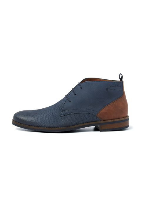 Blauw nubuck Sabinus halfhoge veterschoen
