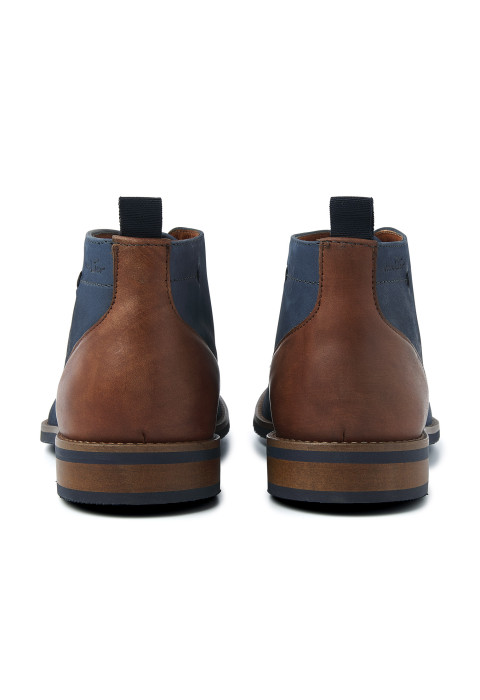 Blauw nubuck Sabinus halfhoge veterschoen
