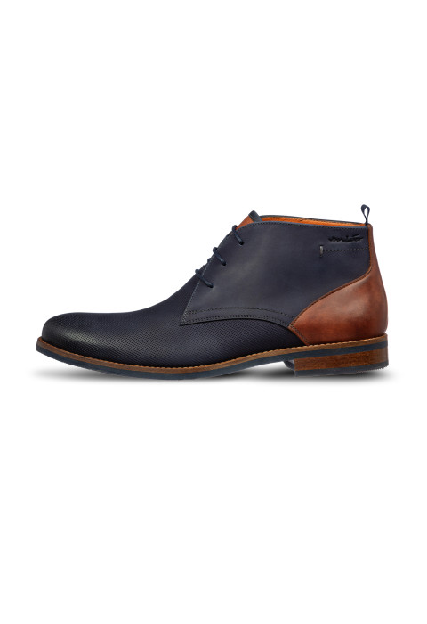 Navy nubuck Sabinus halfhoge veterschoen