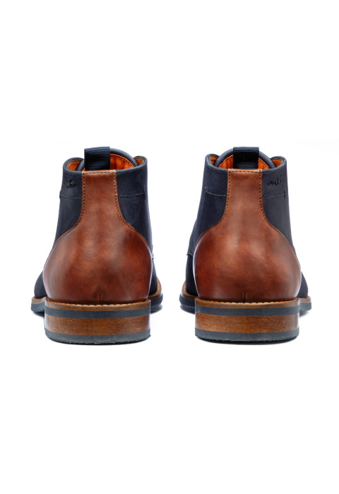 Navy nubuck Sabinus halfhoge veterschoen