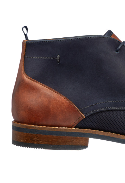 Navy nubuck Sabinus halfhoge veterschoen