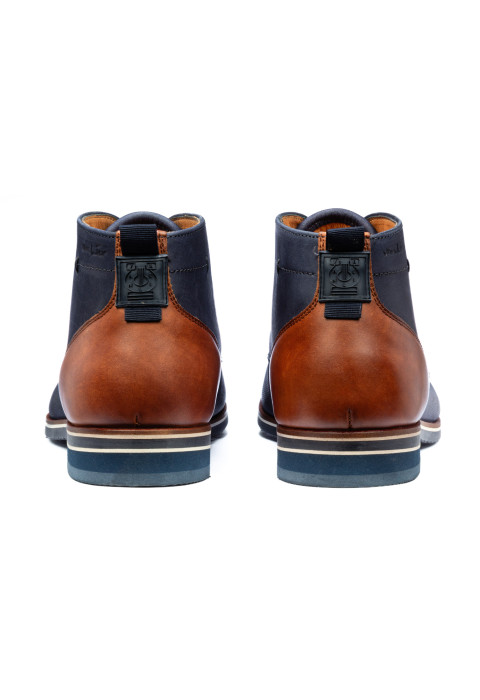 Navy nubuck Sabinus halfhoge veterschoen