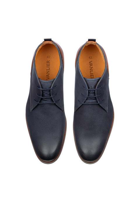 Navy nubuck Sabinus halfhoge veterschoen