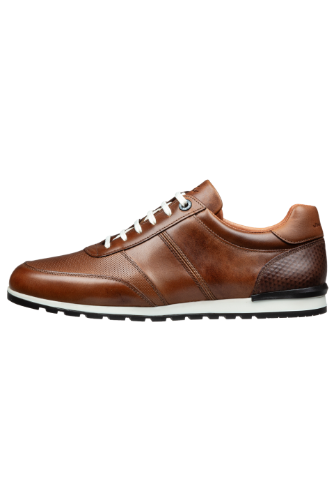 Cognac gladleren Anzano sneaker