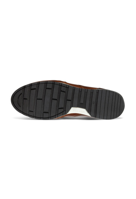 Cognac gladleren Anzano sneaker