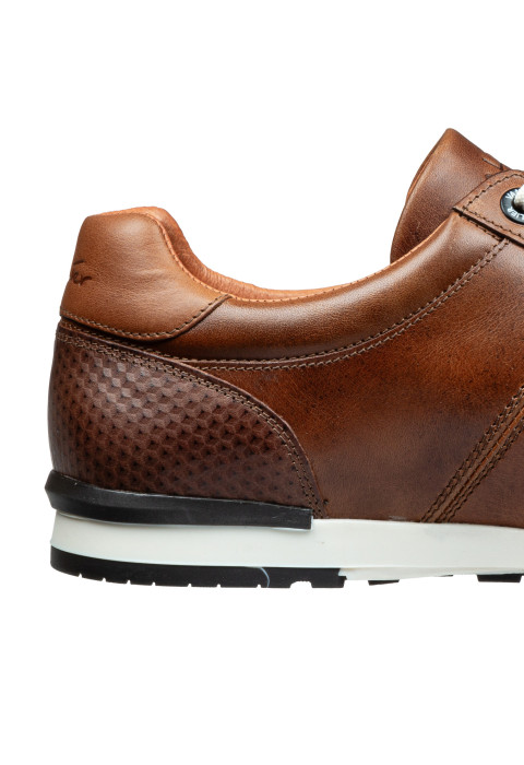 Cognac gladleren Anzano sneaker