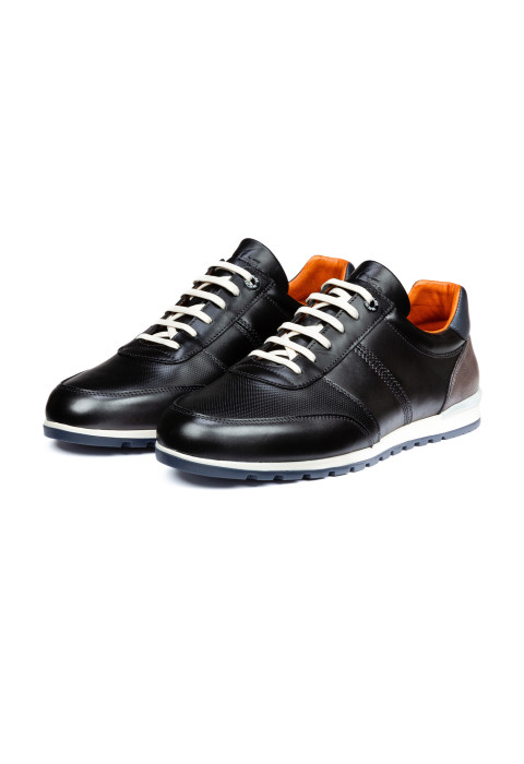 Antraciet grijs gladleren Anzano sneaker