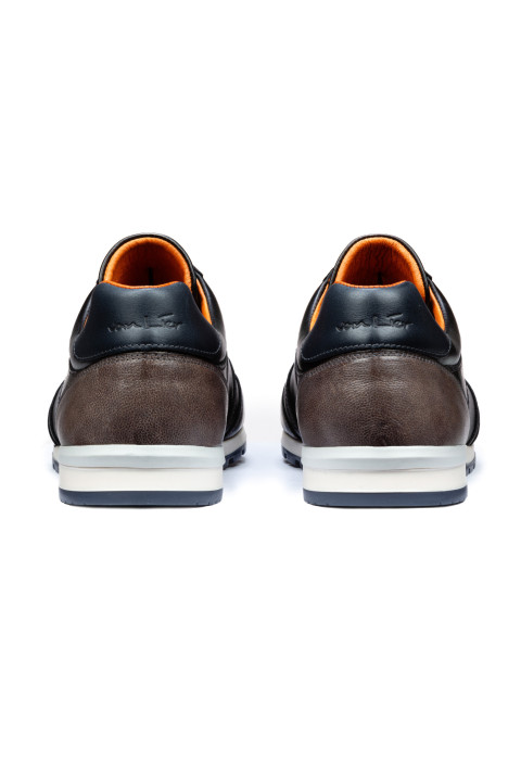 Antraciet grijs gladleren Anzano sneaker