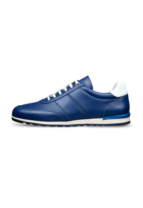 Blauw gladleren Anzano sneaker