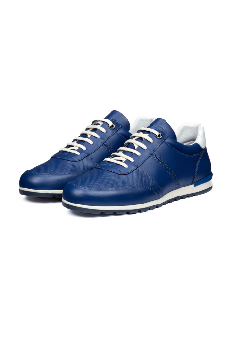 Blauw gladleren Anzano sneaker