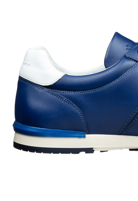 Blauw gladleren Anzano sneaker