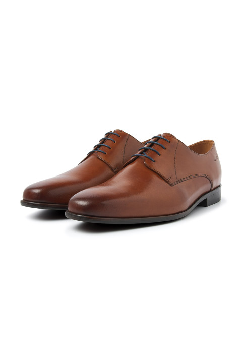 Egeus gladleren cognac veterschoen