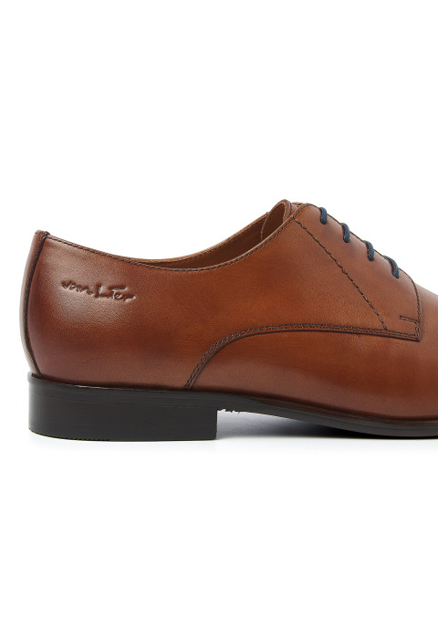 Egeus gladleren cognac veterschoen