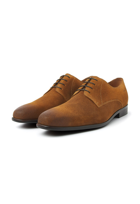 Cognac suède Egeus veterschoen