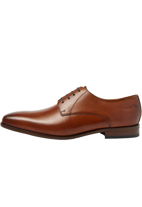 Cognac gladleren Egeus veterschoen