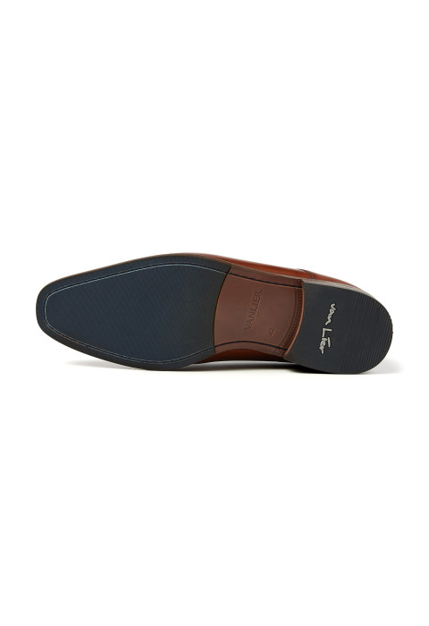 Cognac gladleren Egeus veterschoen