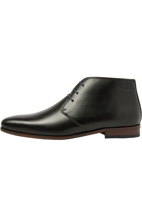 Zwart gladleren Egeus halfhoge veterschoen