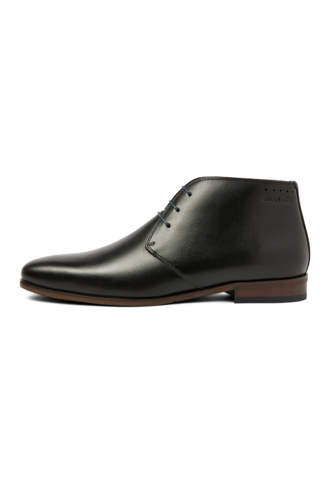 Zwart gladleren Egeus halfhoge veterschoen