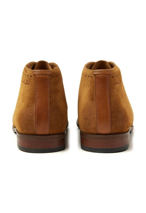 Cognac suède Egeus halfhoge veterschoen