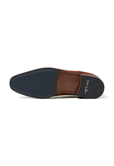 Cognac gladleren Egeus veterschoen