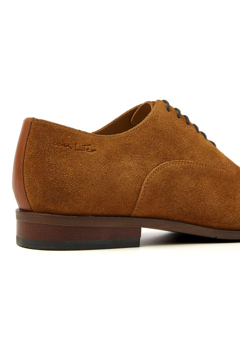 Cognac suède Egeus veterschoen