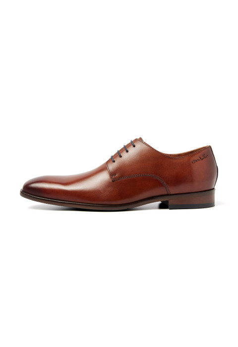 Cognac gladleren Konstanz veterschoen