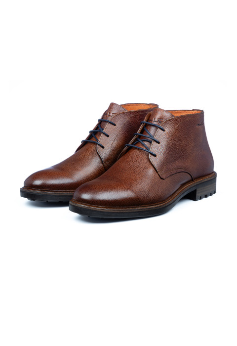 Licht cognac gladleren Rigi halfhoge veterschoen