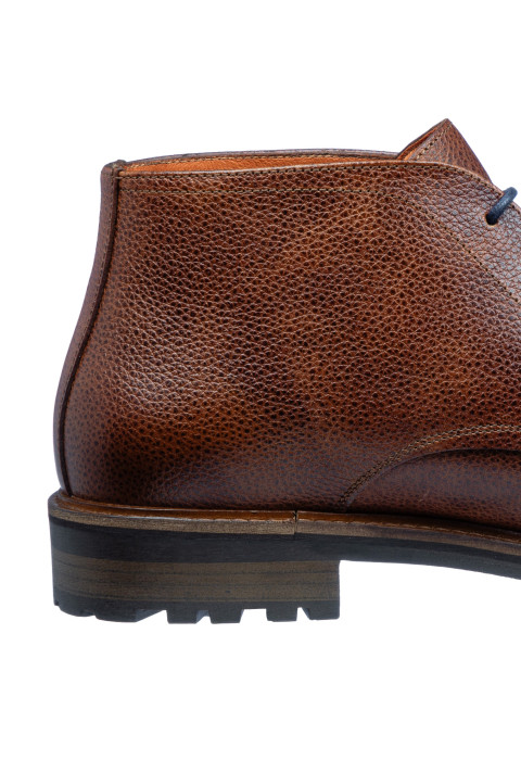 Licht cognac gladleren Rigi halfhoge veterschoen
