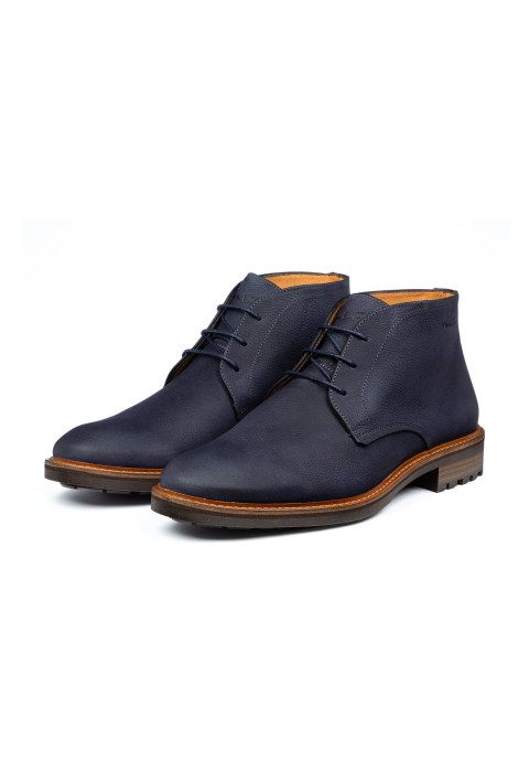 Navy nubuck Rigi halfhoge veterschoen