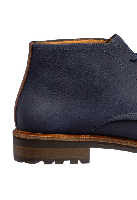Navy nubuck Rigi halfhoge veterschoen