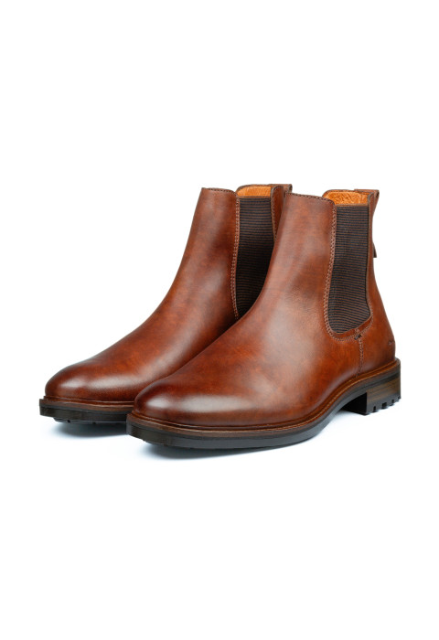 Licht cognac gladleren Rigi Chelsea boot