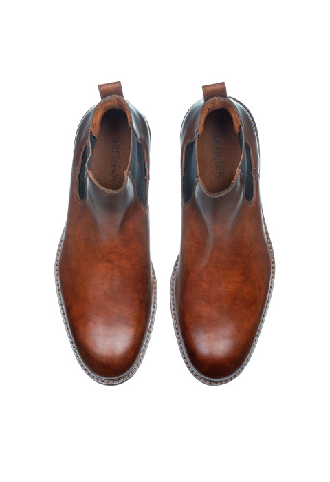 Licht cognac gladleren Rigi Chelsea boot