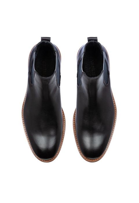 Zwart gladleren Rigi Chelsea boot