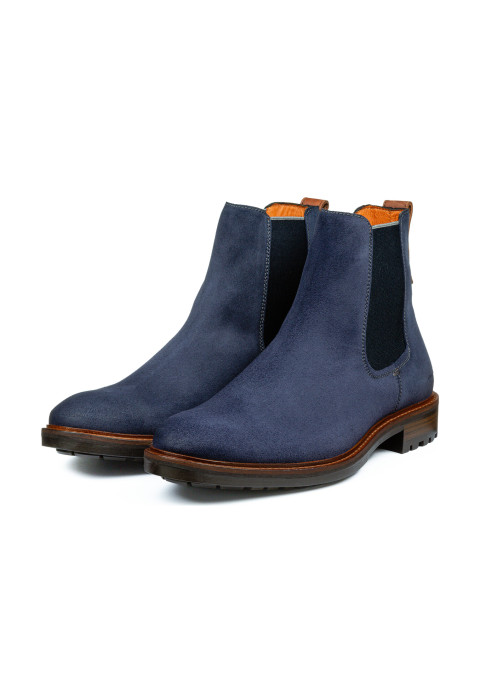 Navy blauw suède Rigi chelsea boot