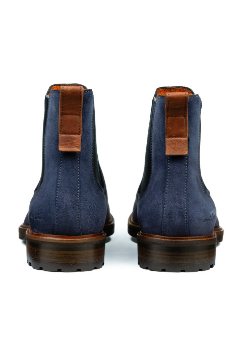 Navy blauw suède Rigi chelsea boot