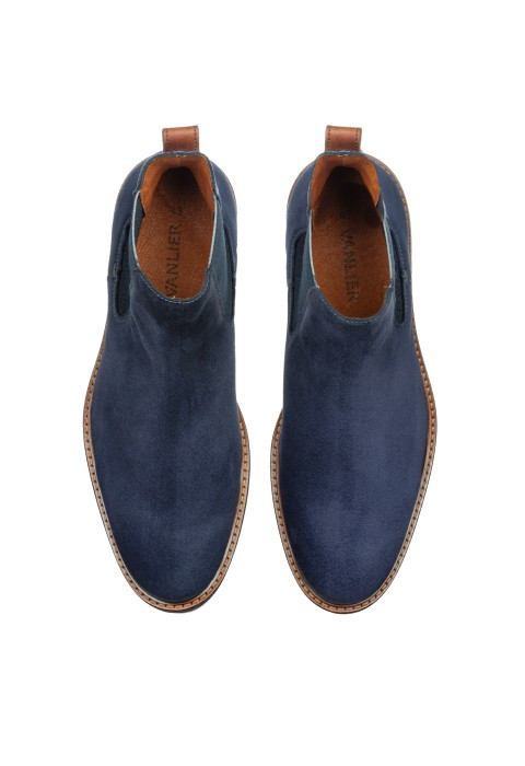 Navy blauw suède Rigi chelsea boot